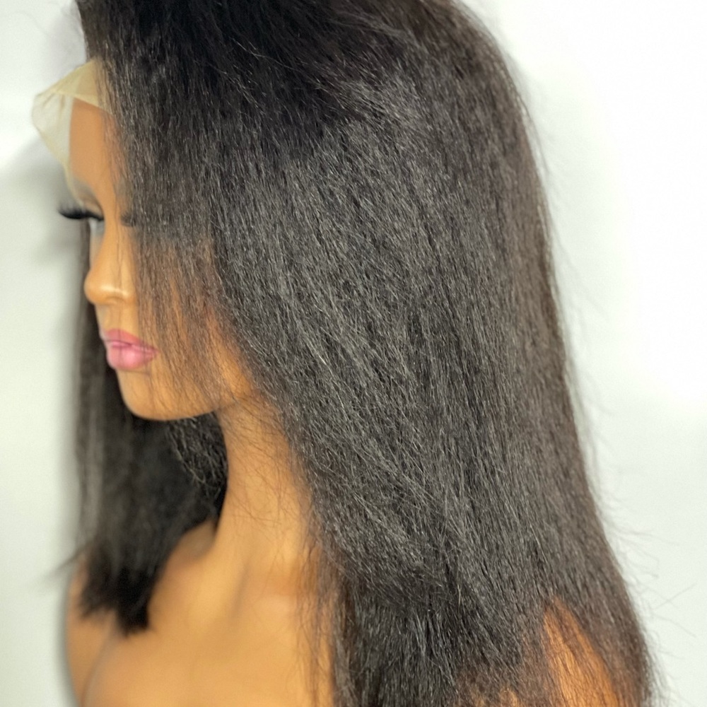 14 inch kinky straight Bob wig| bob wig| human hair Yaki wig